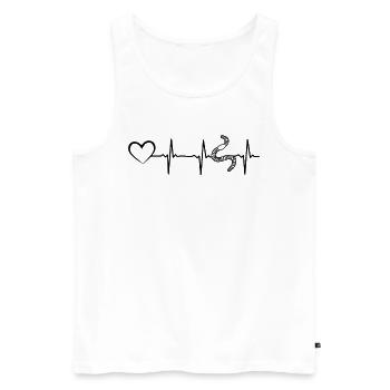 Worm Heartbeat Compost Worms Heartbeat Heart Mignon - Débardeur bio Premium Homme - blanc - Devant - Michal (187cm)