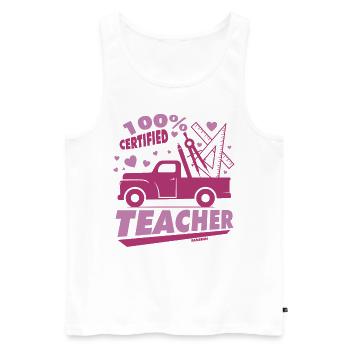 100% Certified Teacher - Men's Premium Organic Tank Top - white - Front - Michal (187cm)