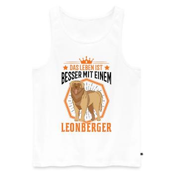 Life is better with a Leonberger - Men's Premium Organic Tank Top - white - Front - Michal (187cm)