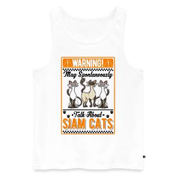 Siamkatze Geschenk Siamesische Katze Siam Cat - Männer Premium Bio Tank Top - Weiß - Vorne - Michal (187cm)