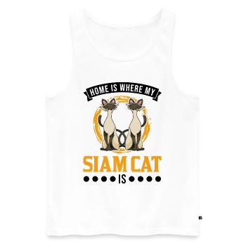 Siamese Cat Home Siam Cat Siamese Cat - Men's Premium Organic Tank Top - white - Front - AI Model Male 178 light (178cm)