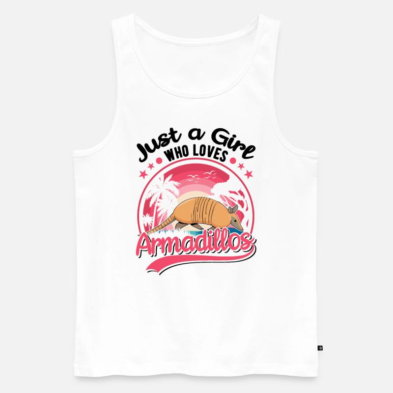 Gürteltier Mädchen Armadillo - Männer Premium Bio Tank Top - Weiß