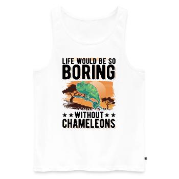 Chameleon Cadeau Caméléon - Débardeur bio Premium Homme - blanc - Devant - Michal (187cm)