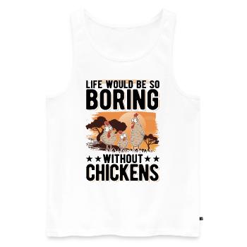Poulailler de producteur de cadeaux de poulet - Débardeur bio Premium Homme - blanc - Devant - Michal (187cm)