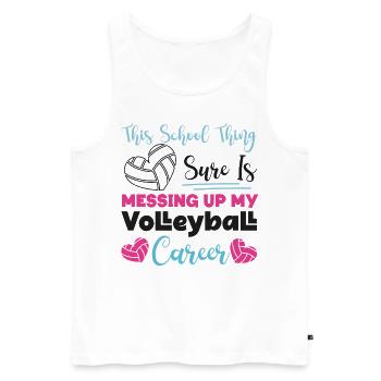 Équipe de volley-ball cette école - Débardeur bio Premium Homme - blanc - Devant - AI Model Male 178 light (178cm)