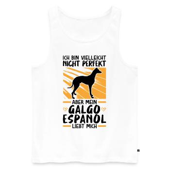 Mein Galgo Espanol liebt mich - Männer Premium Bio Tank Top - Weiß - Vorne - Michal (187cm)
