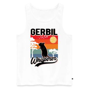 Gerbil Flüsterer Gerbil Whisperer Rennmaus - Männer Premium Bio Tank Top - Weiß - Vorne - Michal (187cm)