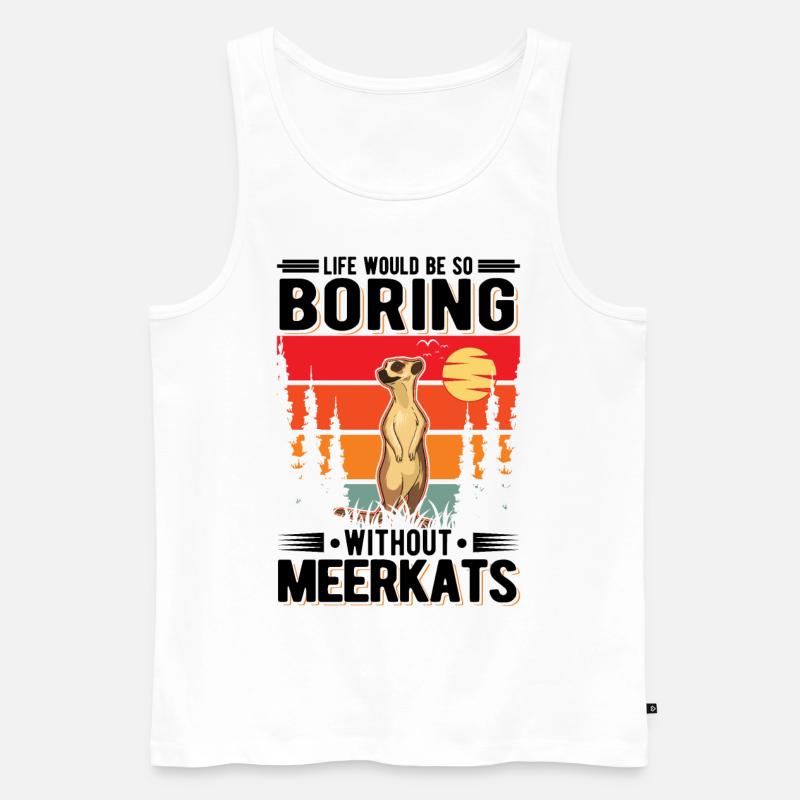 Erdmännchen Geschenk Meerkat - Männer Premium Bio Tank Top - Weiß