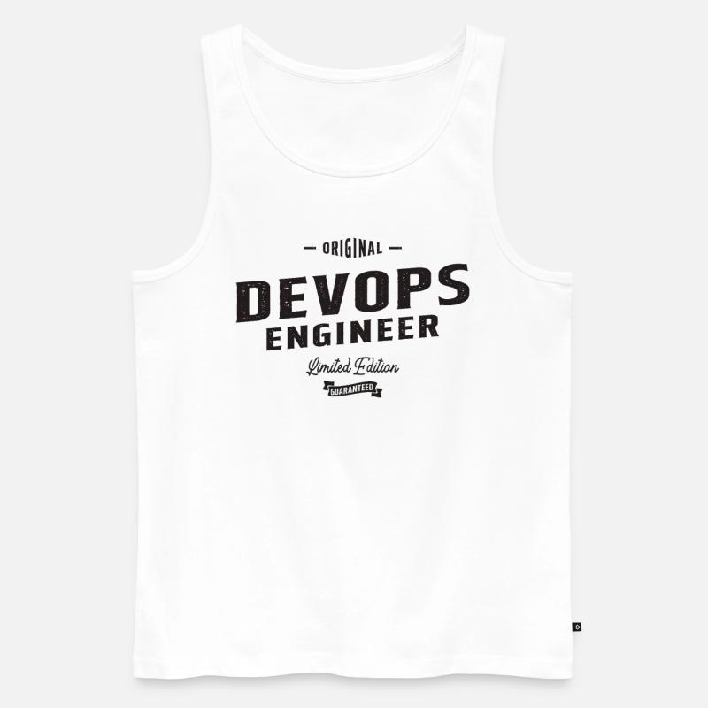 Devops Engineer Lustige Berufsbezeichnung Beruf - Männer Premium Bio Tank Top - Weiß