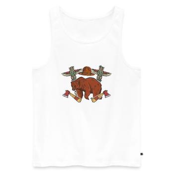 Canada - Männer Premium Bio Tank Top - Weiß - Vorne - AI Model Male 178 light (178cm)