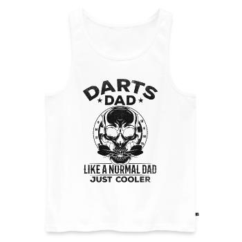 Dart Dad like a normal dad just cooler - - Men's Premium Organic Tank Top - white - Front - AI Model Male 178 light (178cm)