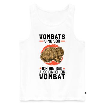 Wombats sind süß Beuteltier Wombat - Männer Premium Bio Tank Top - Weiß - Vorne - AI Model Male 178 light (178cm)