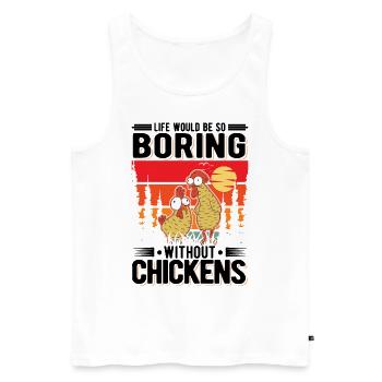 Poulailler de producteur de cadeaux de poulet - Débardeur bio Premium Homme - blanc - Devant - Michal (187cm)