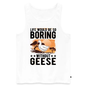 Geese Gift Goose Breeder Goose - Men's Premium Organic Tank Top - white - Front - Michal (187cm)