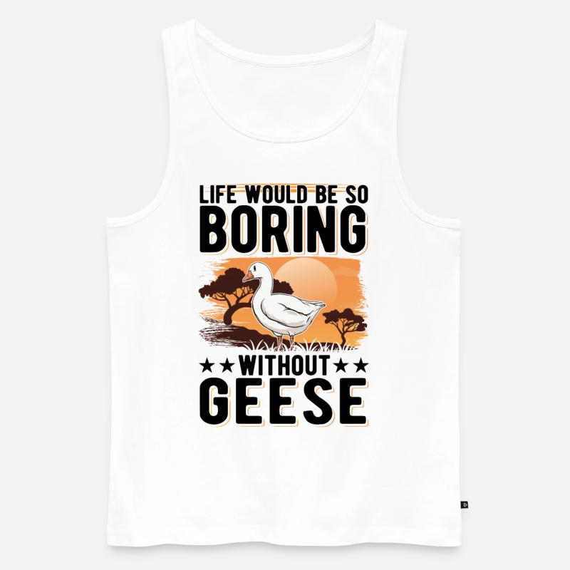 Gänse Geschenk Gänsezüchter Gans - Männer Premium Bio Tank Top - Weiß