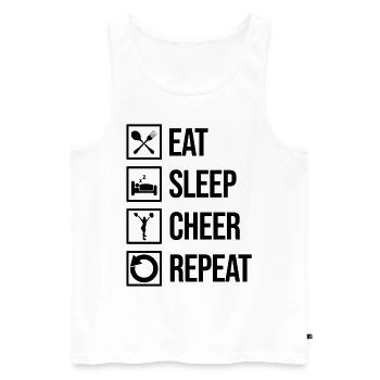 Eat Sleep Cheer Repeat Cheerleading Cheerleader Gy - Männer Premium Bio Tank Top - Weiß - Vorne - Michal (187cm)