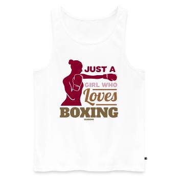 Just A Girl Who Loves Boxing - Männer Premium Bio Tank Top - Weiß - Vorne - Michal (187cm)