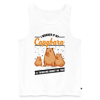 Capybara Cadeau Capybara Capibara - Débardeur bio Premium Homme - blanc - Devant - AI Model Male 178 light (178cm)