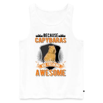 Because Capybaras are freaking awesome - Männer Premium Bio Tank Top - Weiß - Vorne - Michal (187cm)