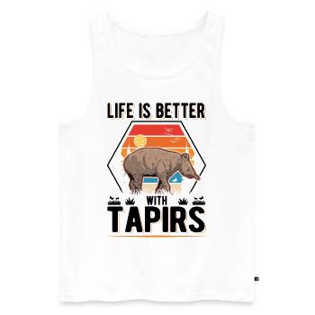 Life is better with Tapirs - Männer Premium Bio Tank Top - Weiß - Vorne - Michal (187cm)