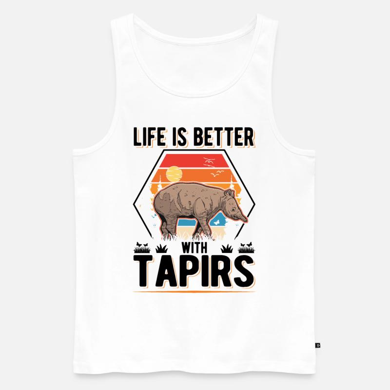 Life is better with Tapirs - Männer Premium Bio Tank Top - Weiß