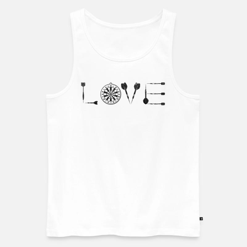Fléchettes LOVE Jeu de fléchettes Jeu de fléchettes Jeux de fléchettes - Débardeur bio Premium Homme - blanc