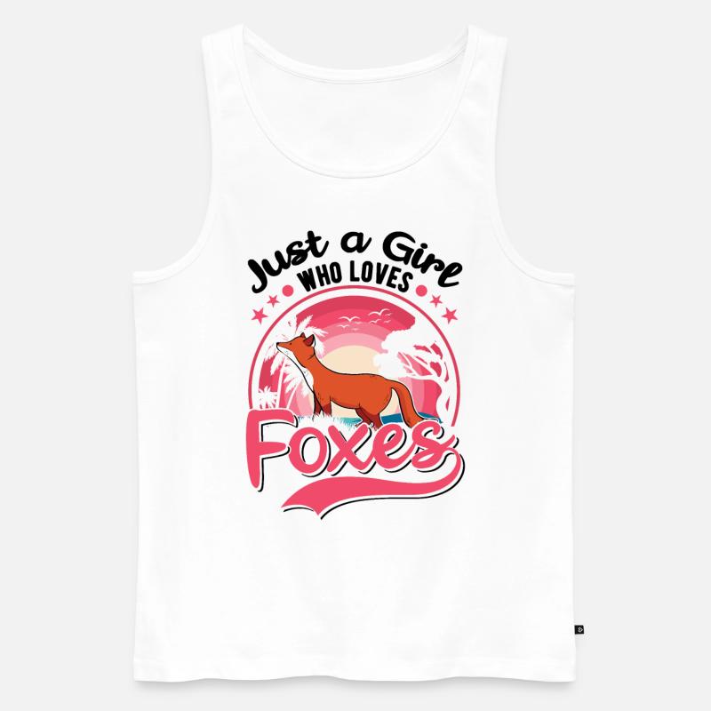 Fuchs Mädchen Geschenk - Männer Premium Bio Tank Top - Weiß