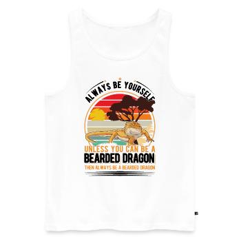 Bearded Dragon Gift Bearded Dragon - Men's Premium Organic Tank Top - white - Front - AI Model Male 178 light (178cm)