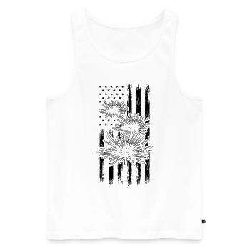 US-Flagge Seeigel Amerikanische Flagge Meerestier - Männer Premium Bio Tank Top - Weiß - Vorne - AI Model Male 178 light (178cm)