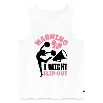 Warning I Might Flip Out Cheerleading Cheerleader - Männer Premium Bio Tank Top - Weiß - Vorne - Michal (187cm)