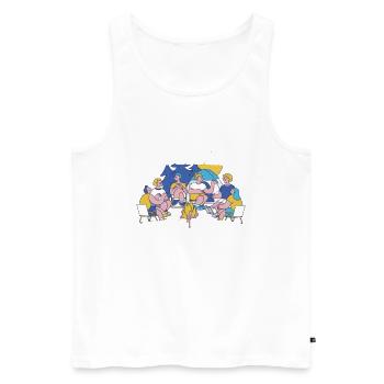 Camping - Männer Premium Bio Tank Top - Weiß - Vorne - Michal (187cm)