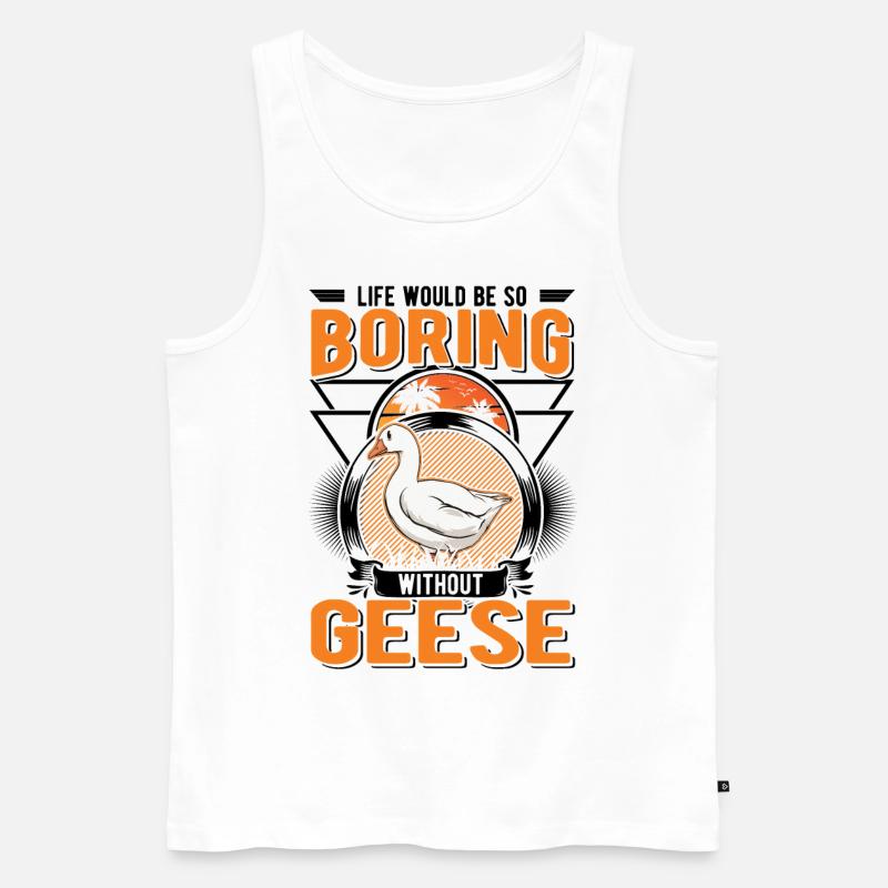 Gänse Geschenk Gänsezüchter Gans - Männer Premium Bio Tank Top - Weiß