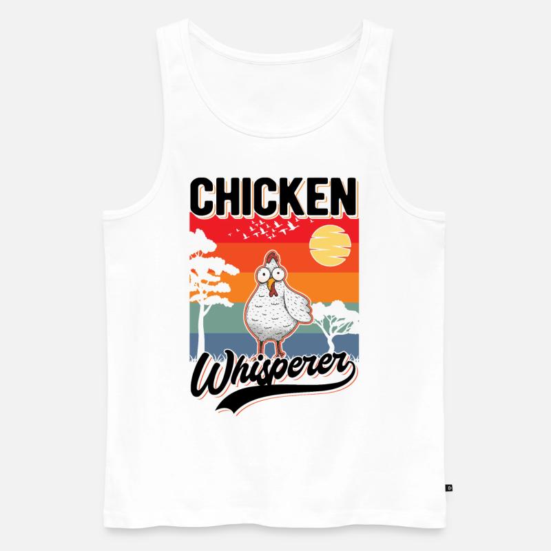 Hühnerflüsterer Hühner Landwirt - Männer Premium Bio Tank Top - Weiß