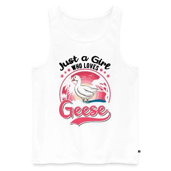 Geese Girl Goose Breeder Goose - Men's Premium Organic Tank Top - white - Front - Michal (187cm)