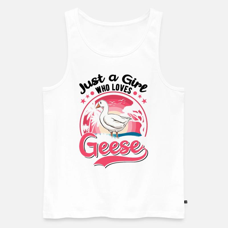 Gänse Mädchen Gänsezüchter Gans - Männer Premium Bio Tank Top - Weiß