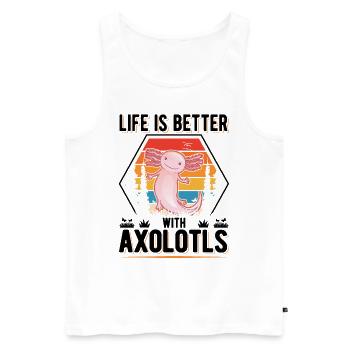 Life is better with Axolotls Schwanzlurch - Men's Premium Organic Tank Top - white - Front - Michal (187cm)
