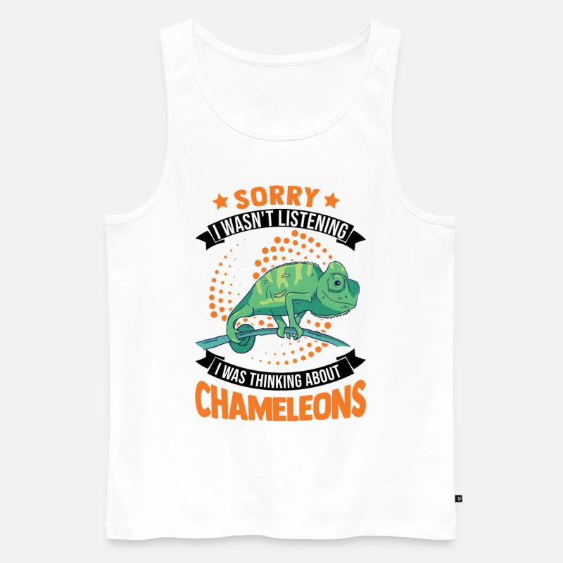 Chamäleon Geschenkidee Chameleon - Männer Premium Bio Tank Top - Weiß