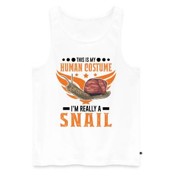 Schnecke Costume Humain Escargot Halloween - Débardeur bio Premium Homme - blanc - Devant - Michal (187cm)