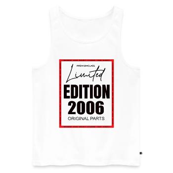 Édition limitée 2006 - Débardeur bio Premium Homme - blanc - Devant - AI Model Male 178 light (178cm)