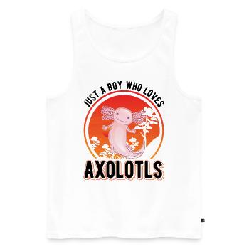 Juste un garçon qui aime Axolotls Tail Lurch - Débardeur bio Premium Homme - blanc - Devant - Michal (187cm)