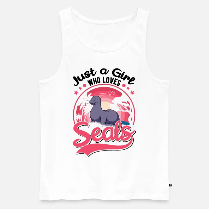 Robben Mädchen - Männer Premium Bio Tank Top - Weiß