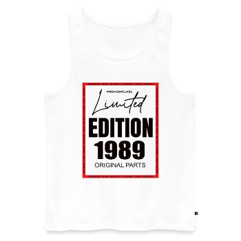 Édition limitée 1989 - Débardeur bio Premium Homme - blanc - Devant - Michal (187cm)