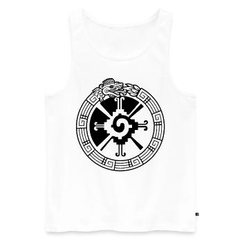 Quetzalcoatl Ouroboros Hunab Ku Ometeotl Azteke - Débardeur bio Premium Homme - blanc - Devant - Michal (187cm)