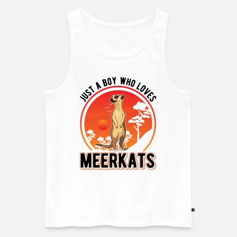 Erdmännchen Junge Meerkat - Männer Premium Bio Tank Top - Weiß