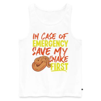 Snake Serpent In Case Of Emergency - Men's Premium Organic Tank Top - white - Front - Michal (187cm)