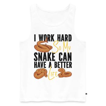 Snake Serpent I Worked Hard So My - Männer Premium Bio Tank Top - Weiß - Vorne - Michal (187cm)