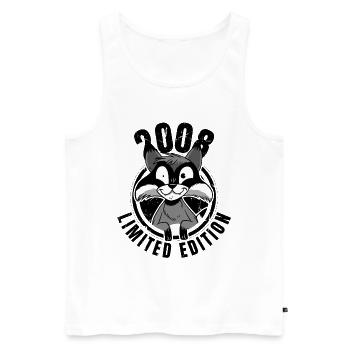 Édition limitée 2008 Crazy Raccoon Raccoon - Débardeur bio Premium Homme - blanc - Devant - Michal (187cm)