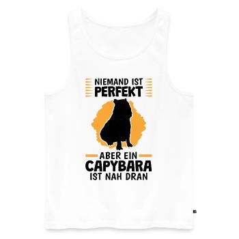 Capybaras sind perfekt südamerikanisches Capybara - Männer Premium Bio Tank Top - Weiß - Vorne - Michal (187cm)