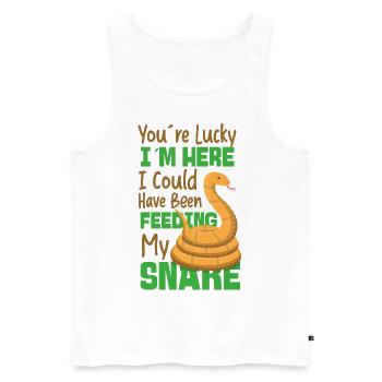 Snake Serpent You're Lucky I'm - Männer Premium Bio Tank Top - Weiß - Vorne - Michal (187cm)