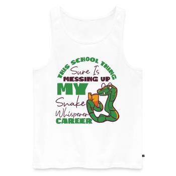 Serpent Serpent Cette chose de l’école - Débardeur bio Premium Homme - blanc - Devant - Michal (187cm)